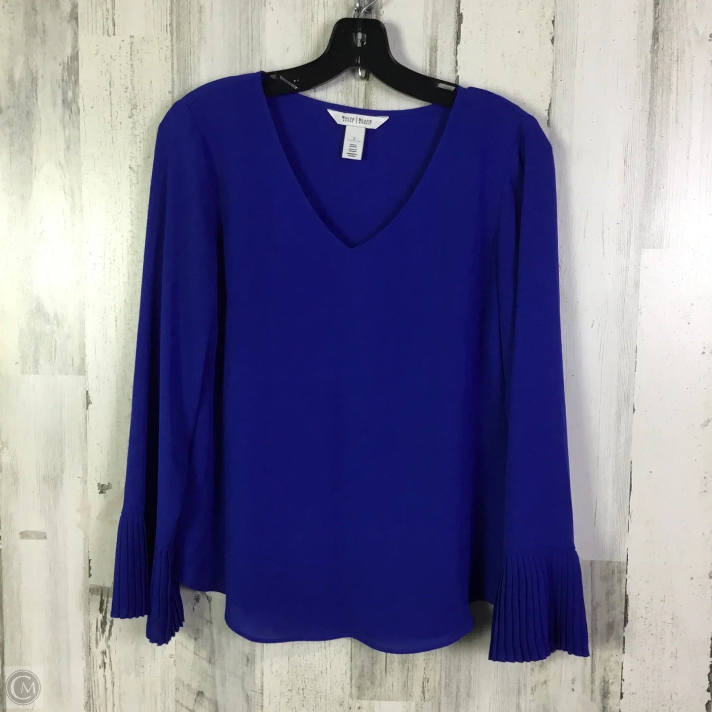 Blouse Long Sleeve By White House Black Market In Blue, Size: Xs