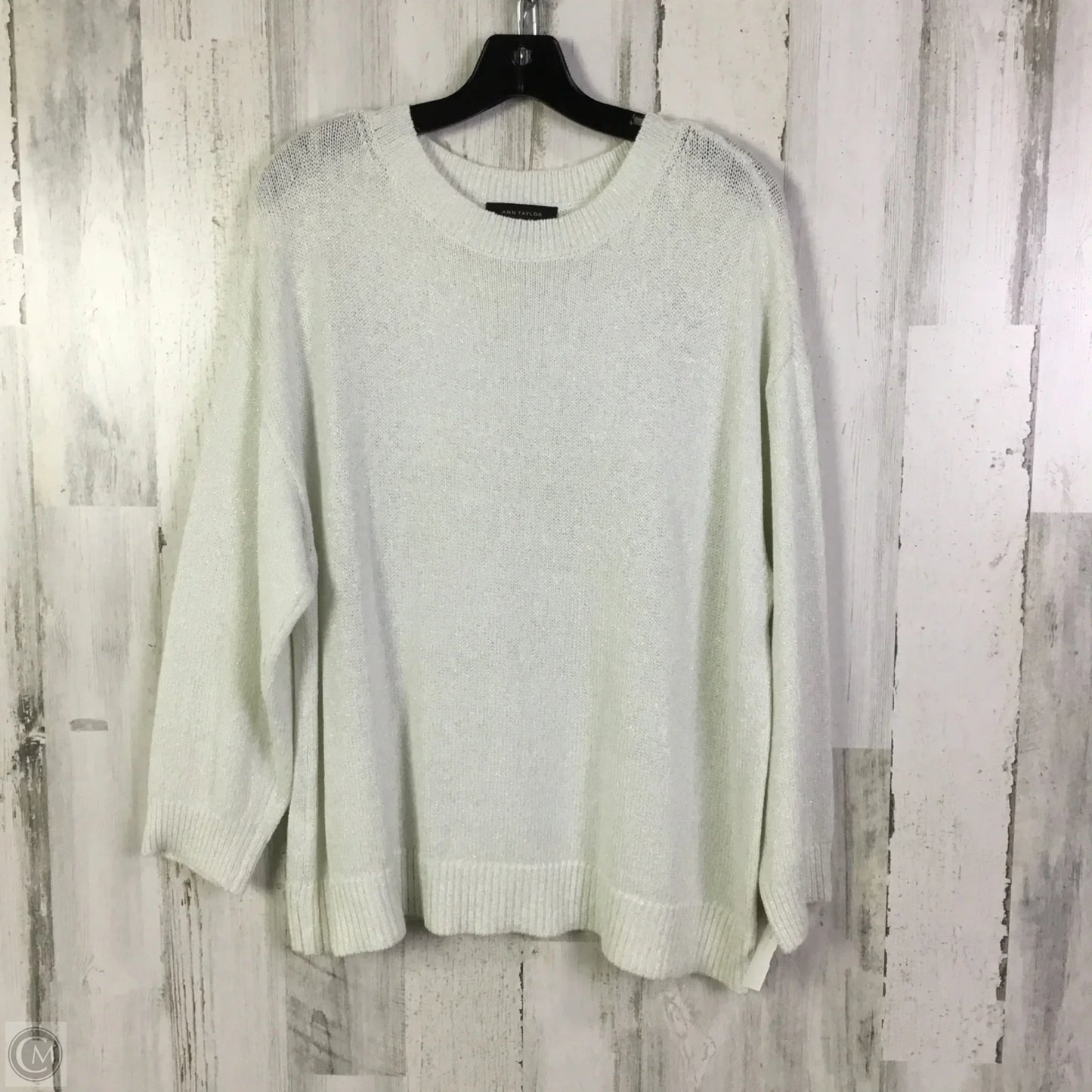 Sweater By Ann Taylor In White, Size: Xl