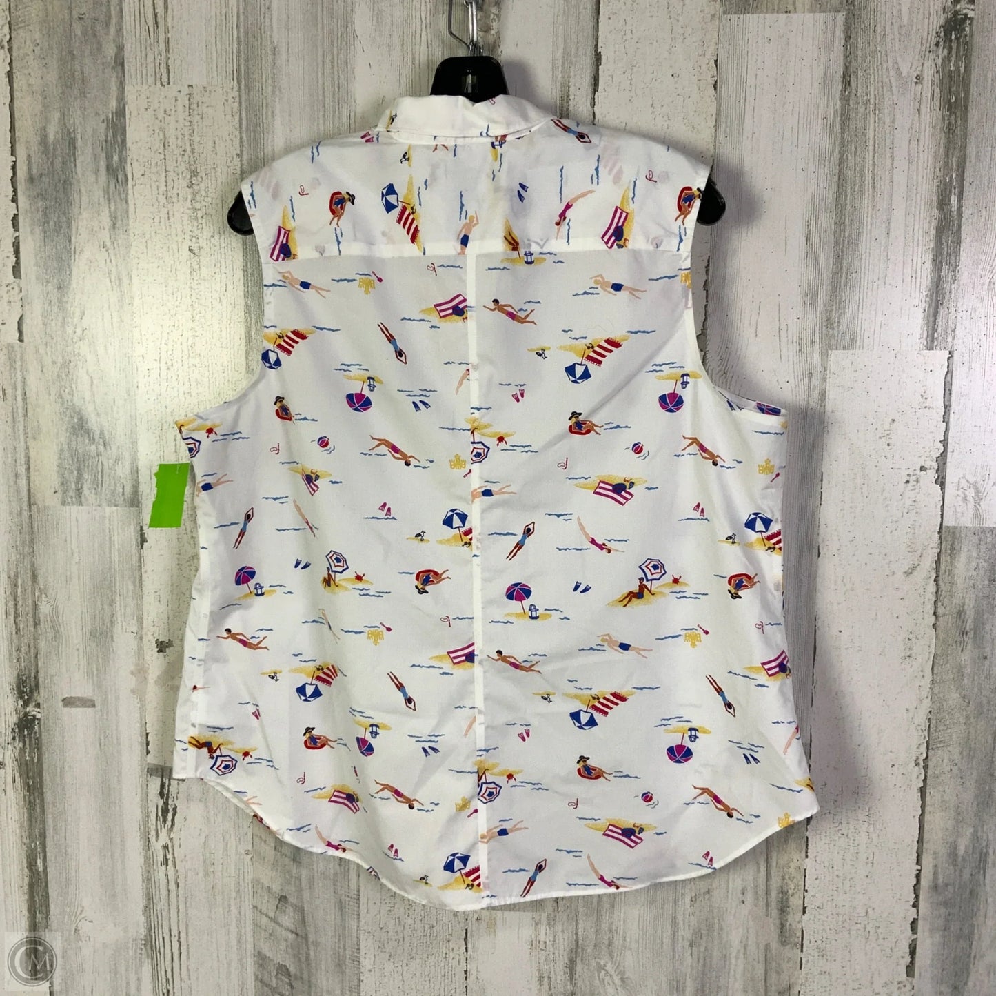 Top Sleeveless By Lands End In White, Size: 1x