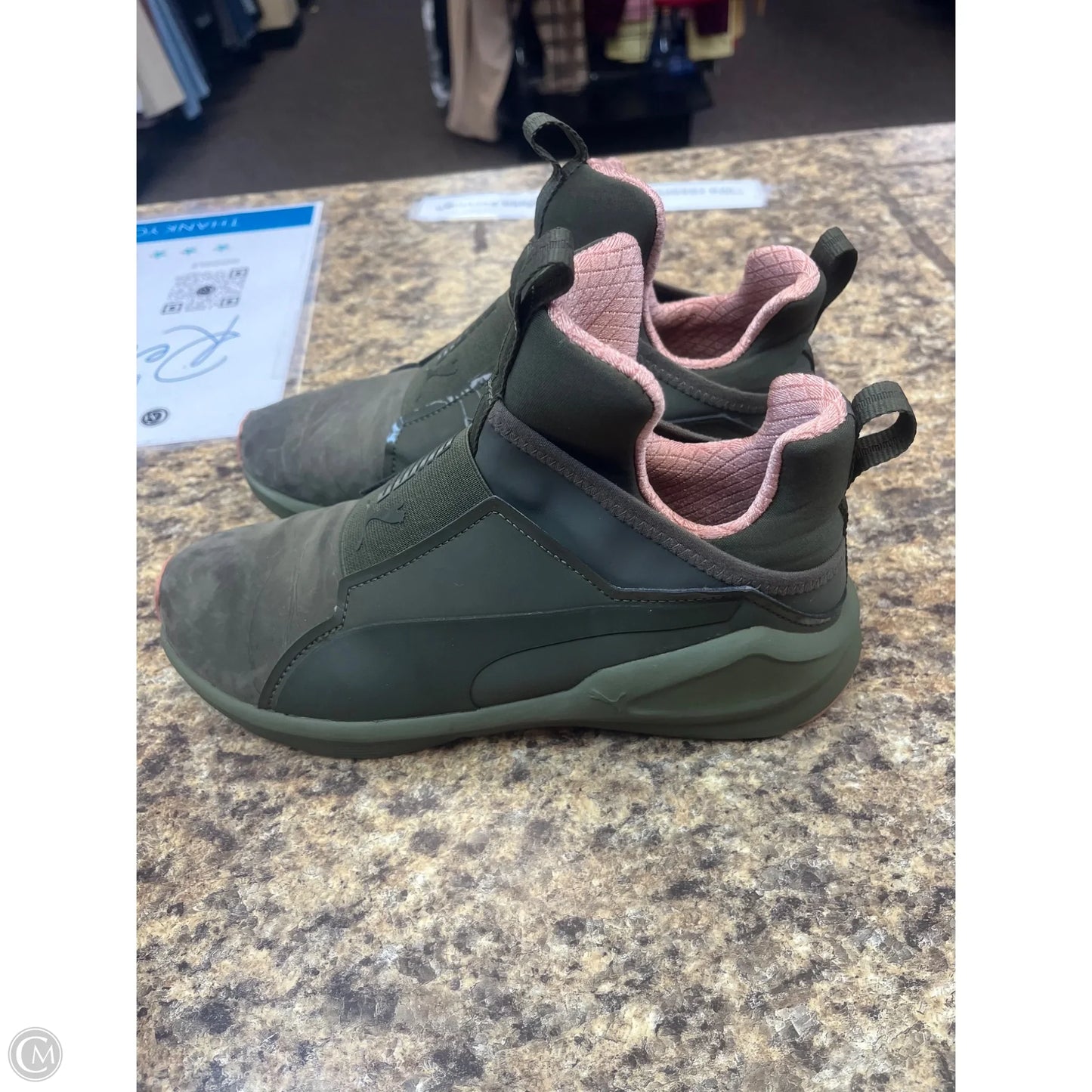 Shoes Athletic By Puma In Green & Pink, Size: 7