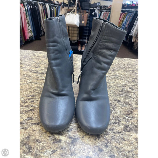 Boots Luxury Designer By Prada In Grey, Size: 10