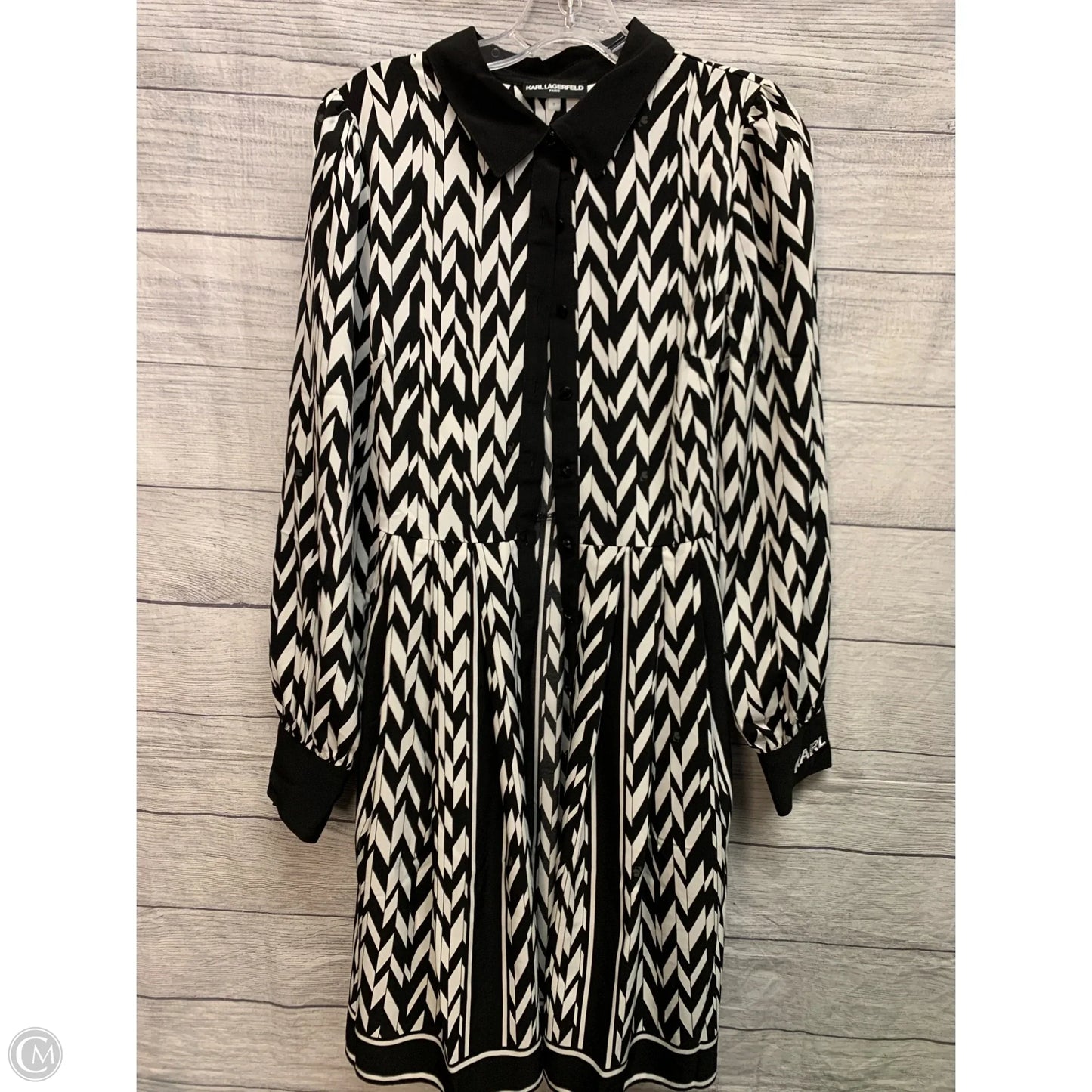 Dress Designer By Karl Lagerfeld In Black & White, Size: 8