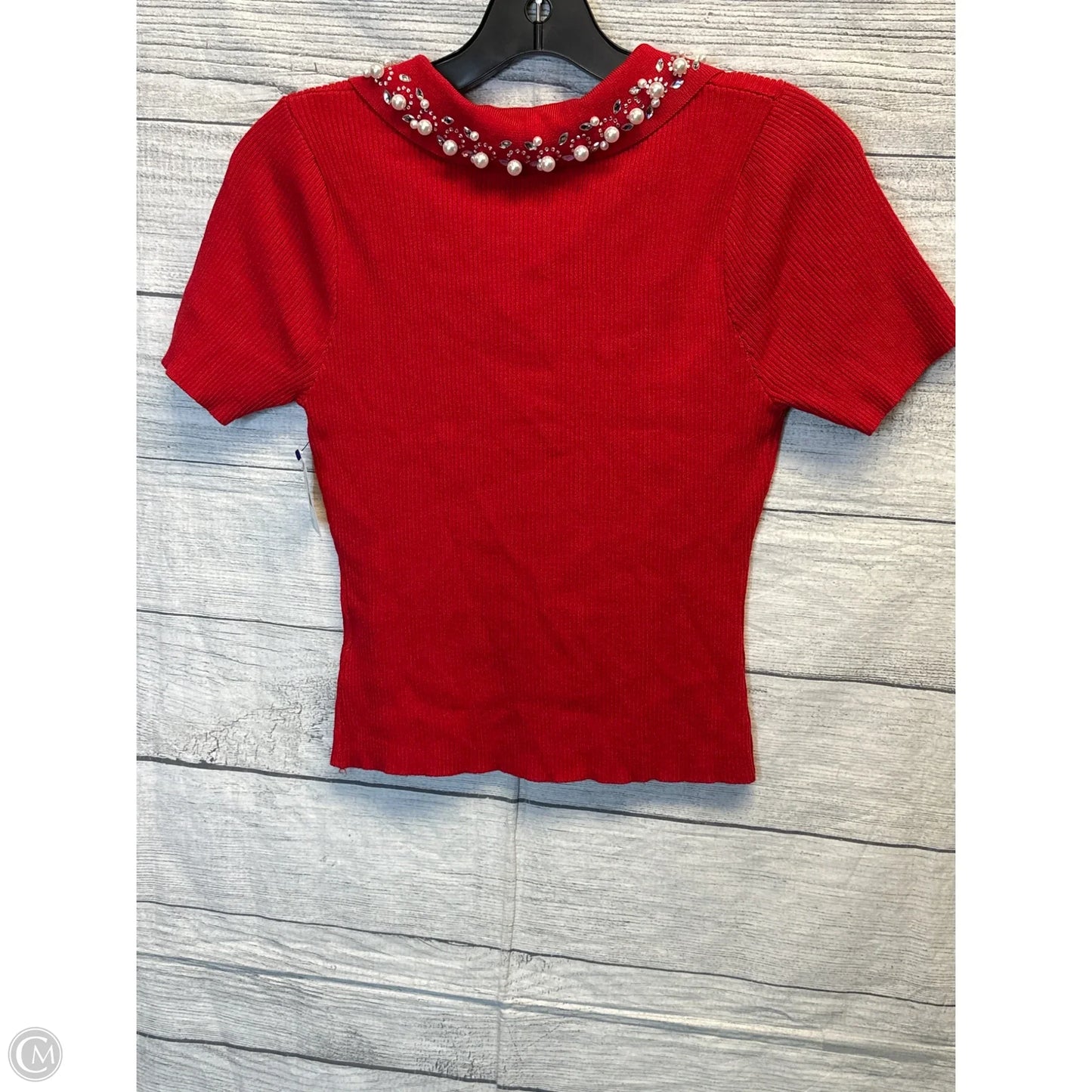 Top Short Sleeve By Cmf In Red, Size: L