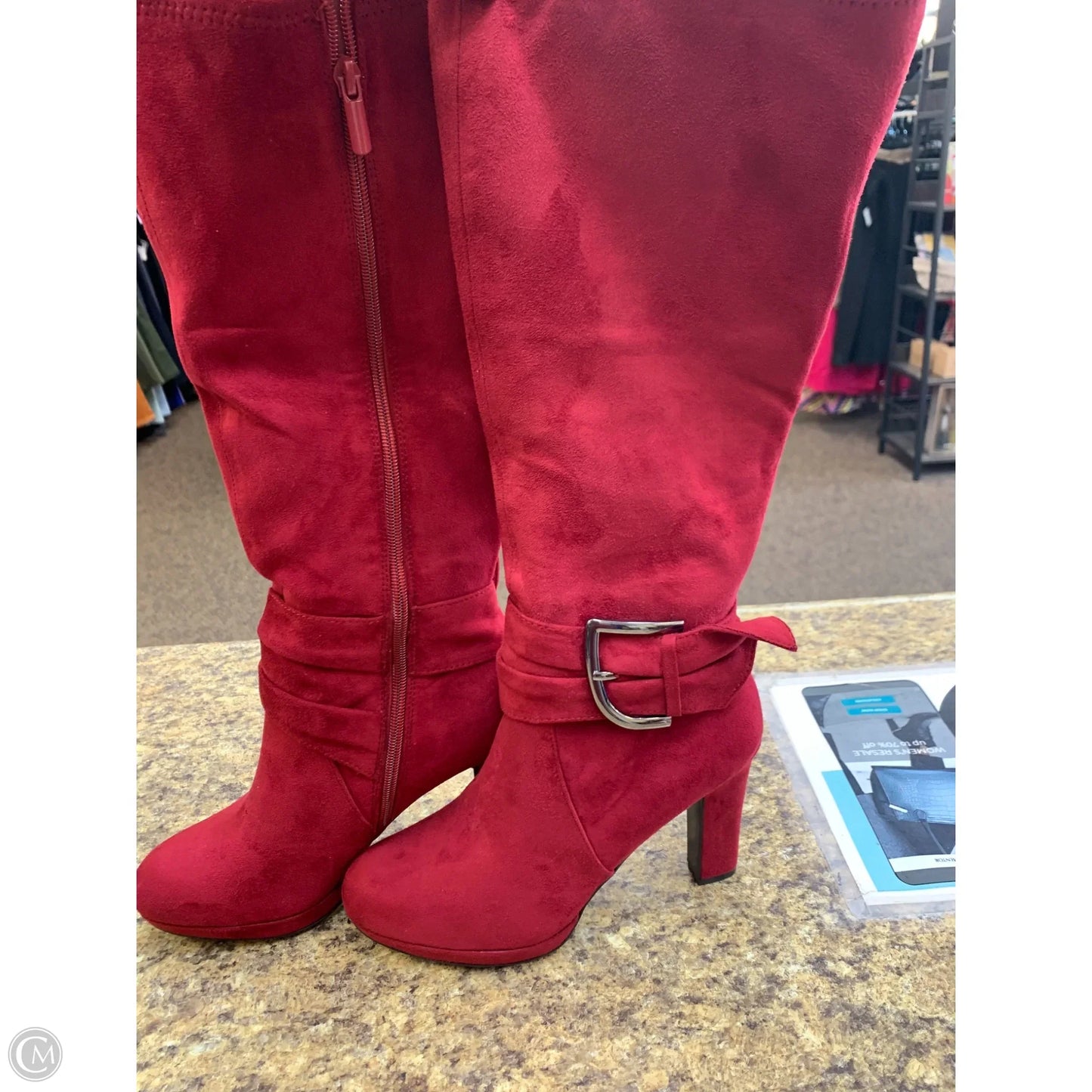 Boots Over-the-knee Heels By Impo In Red, Size: 8