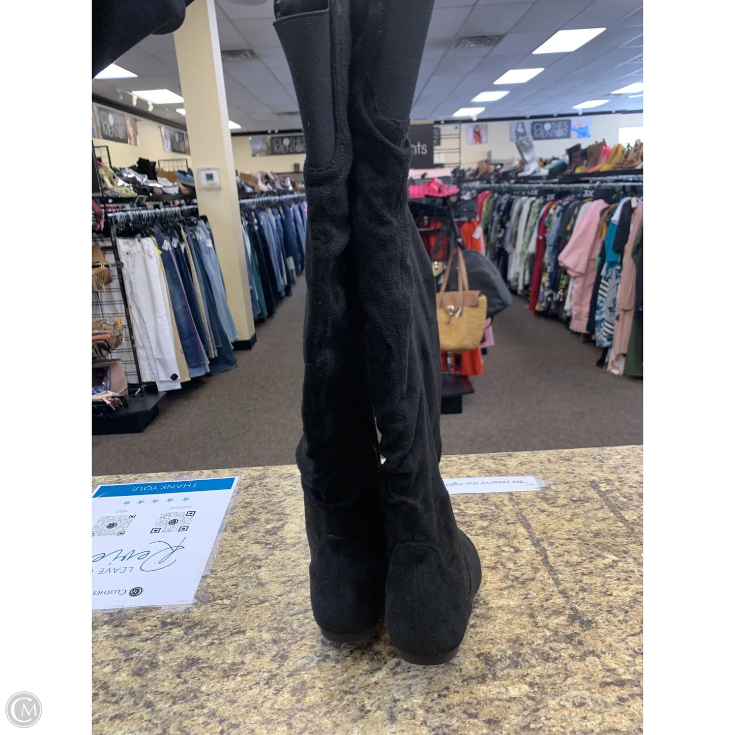 Boots Knee Flats By Cmf In Black, Size: 8