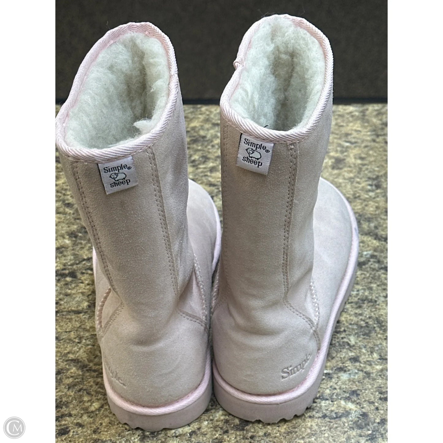 Boots Mid-calf Flats By Simple In Pink, Size: 8