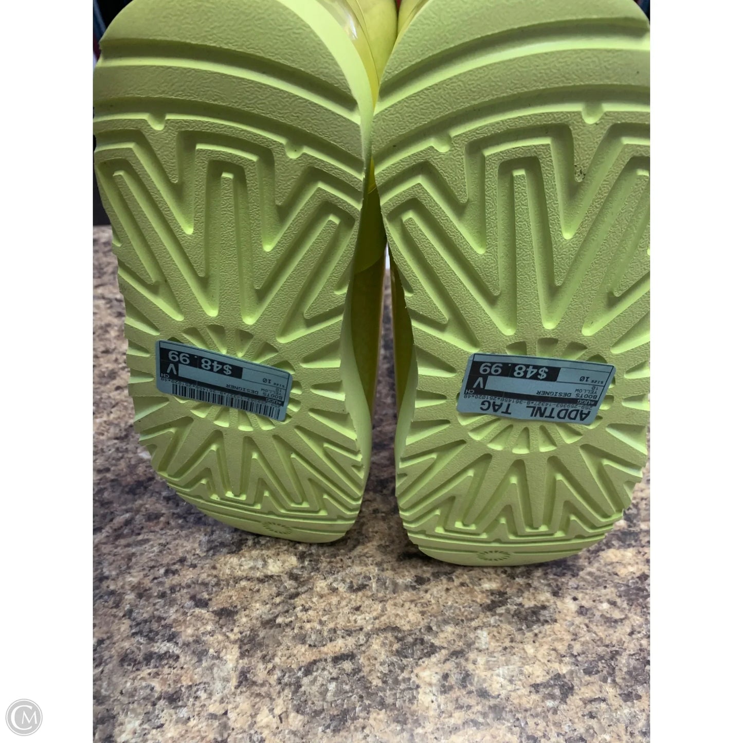 Boots Designer By Ugg In Yellow, Size: 10