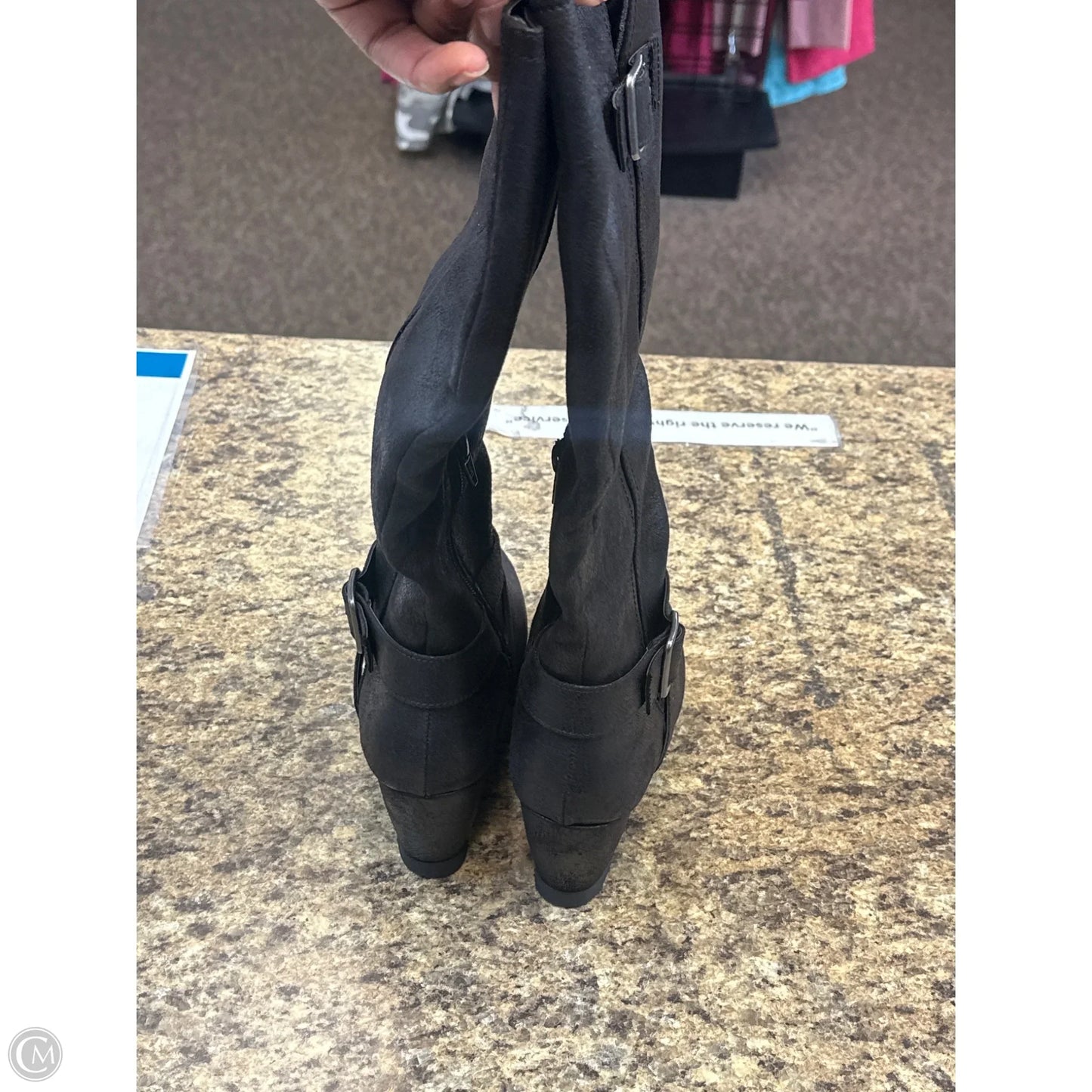 Boots Mid-calf Heels By Mossimo In Black, Size: 9