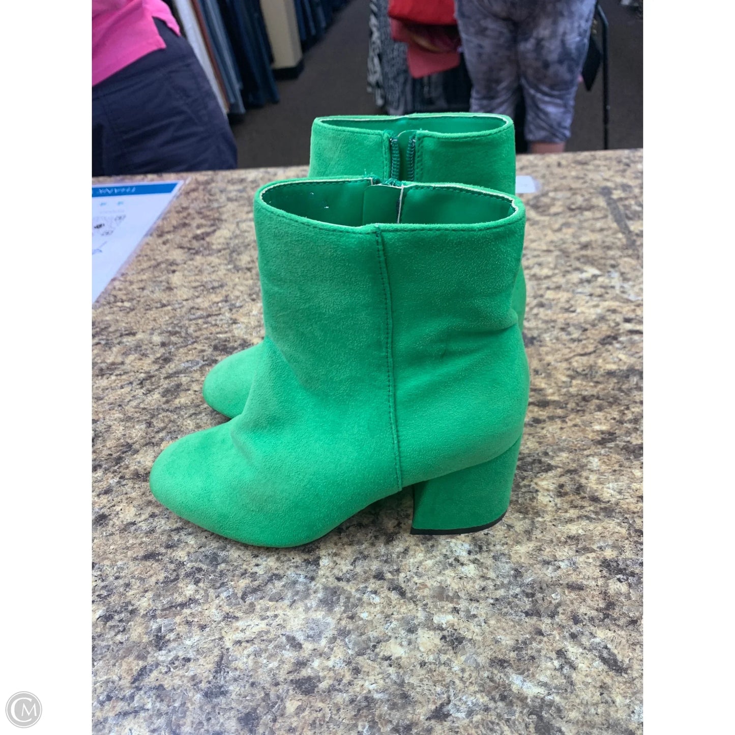 Boots Mid-calf Heels By Bamboo In Green, Size: 6