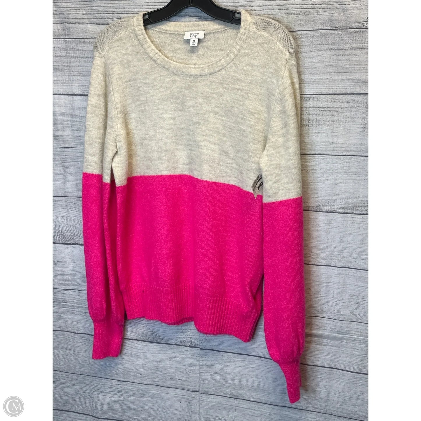 Sweater By Crown And Ivy In Pink & Tan, Size: M