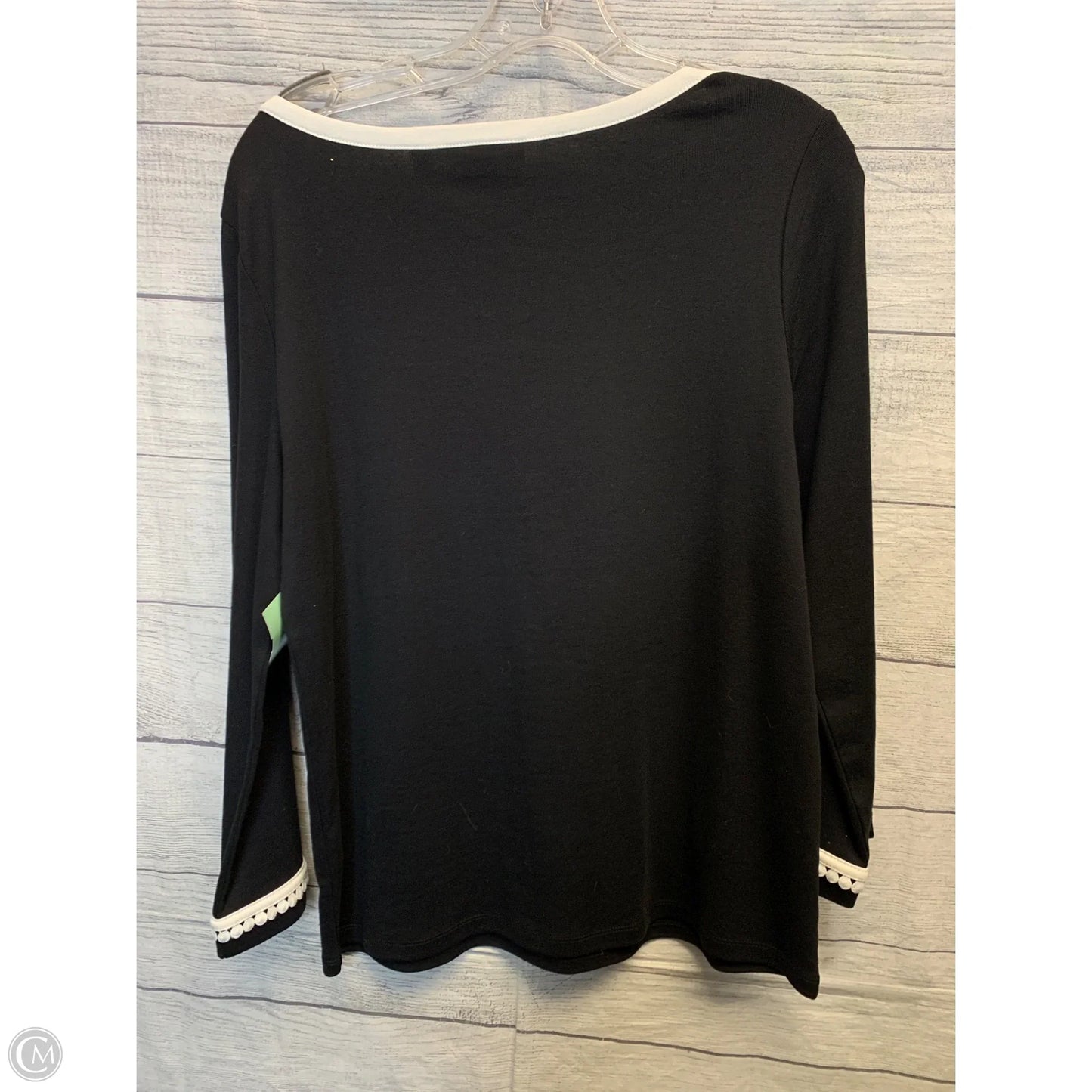 Top Long Sleeve By Rafaella In Black & White, Size: Sp