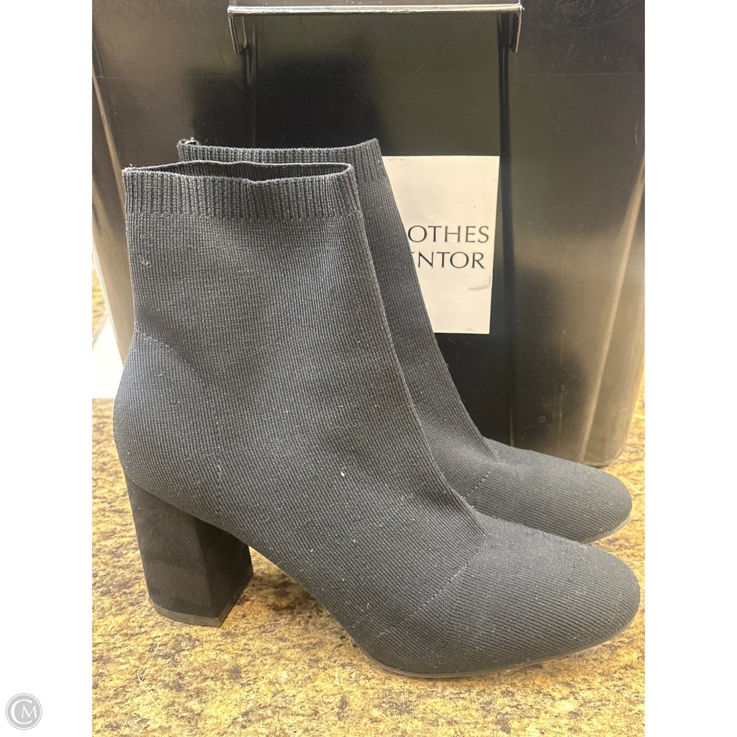 Boots Mid-calf Heels By Clothes Mentor In Black, Size: 12