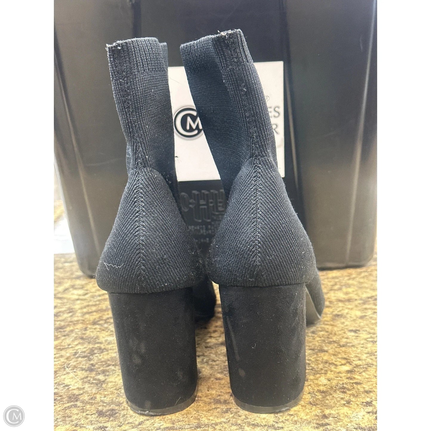 Boots Mid-calf Heels By Clothes Mentor In Black, Size: 12