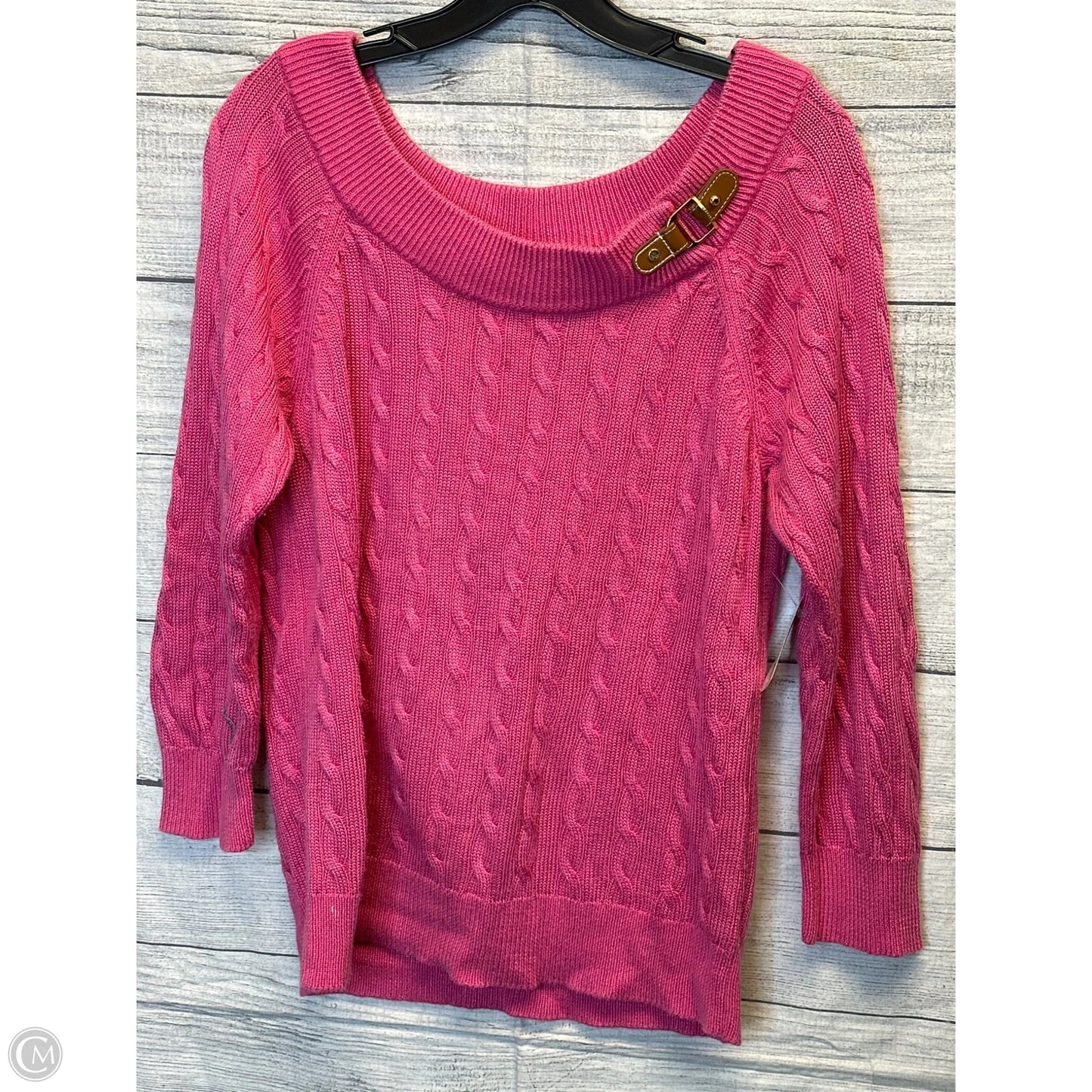 Sweater By Lauren By Ralph Lauren In Pink, Size: L