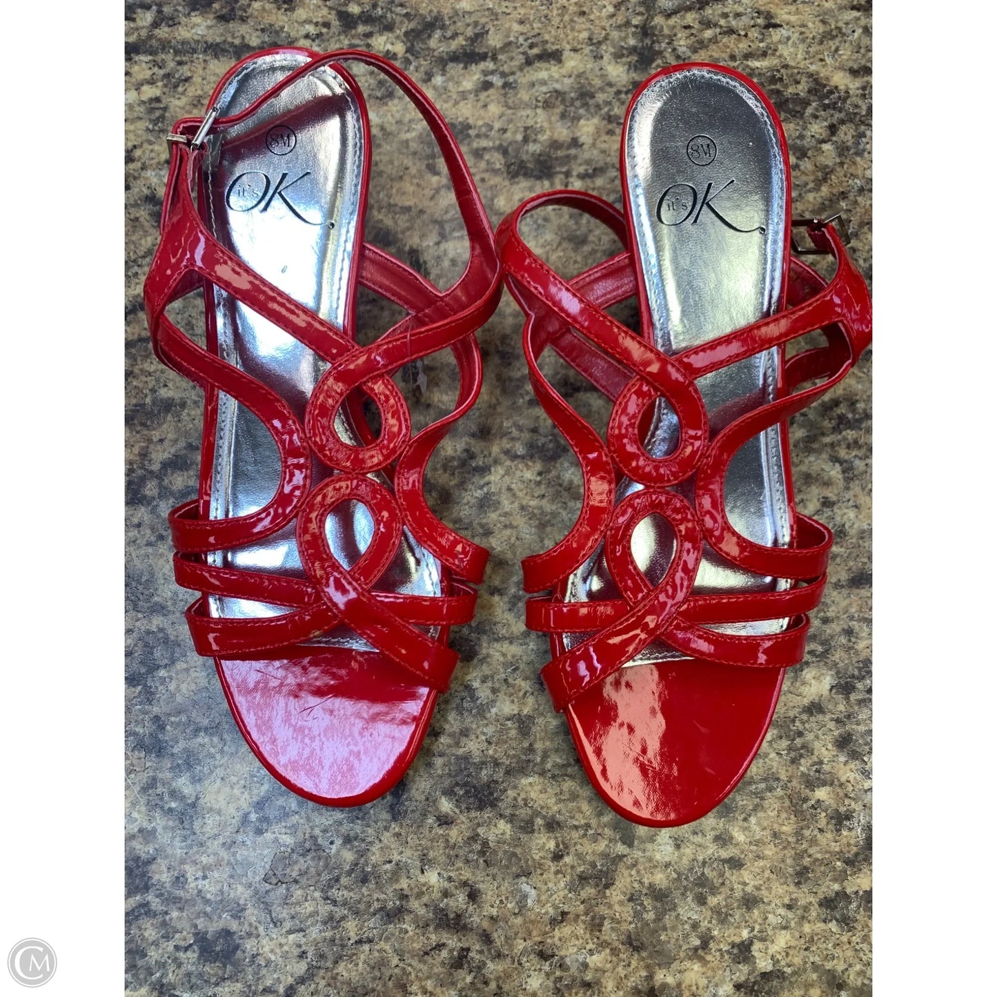 Shoes Heels Wedge By Ok In Red, Size: 8