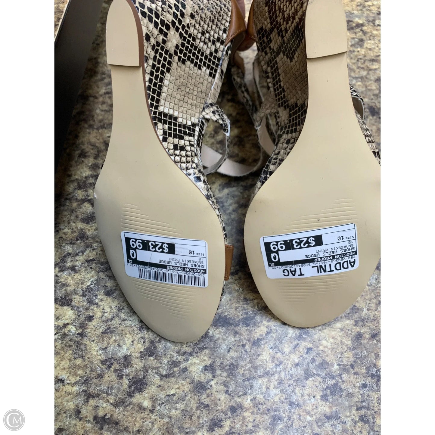 Shoes Heels Wedge By Boston Proper In Snakeskin Print, Size: 10