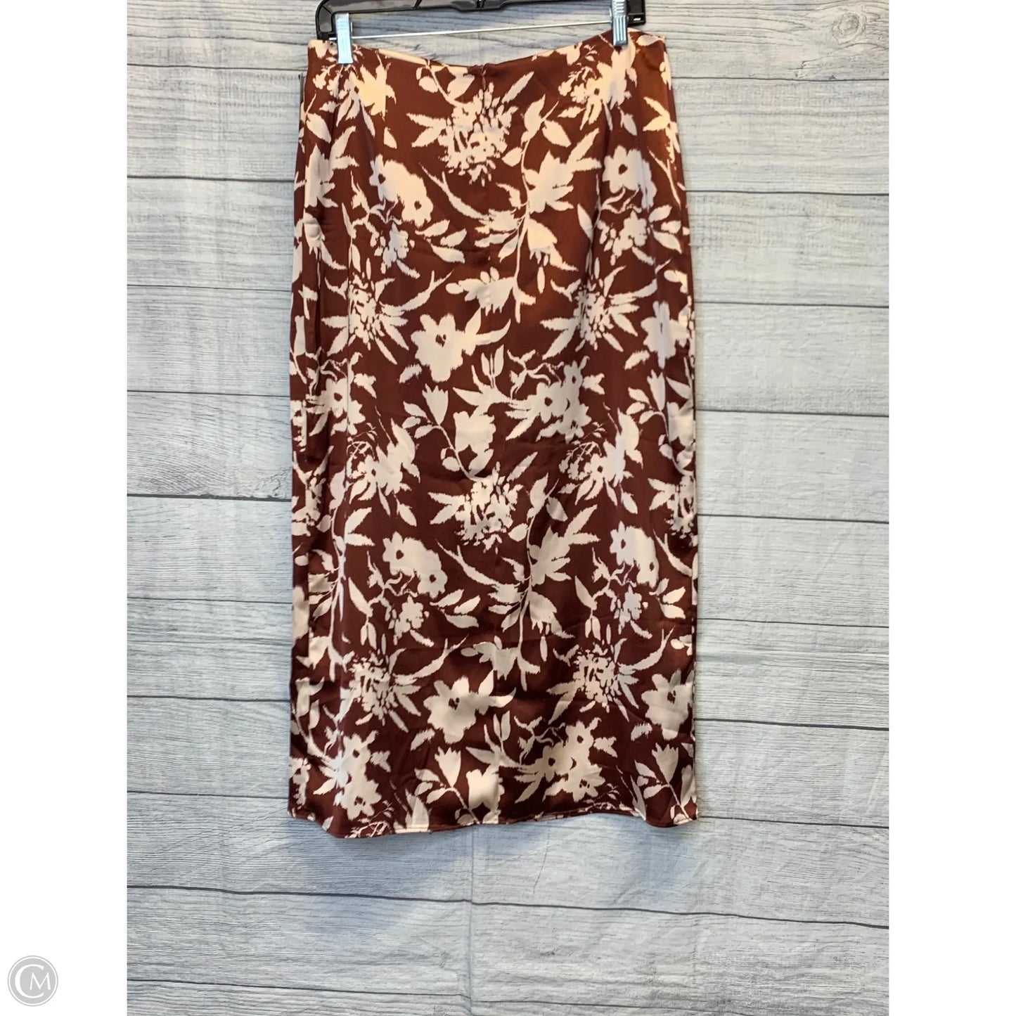 Skirt Maxi By Zara In Brown & Cream, Size: L