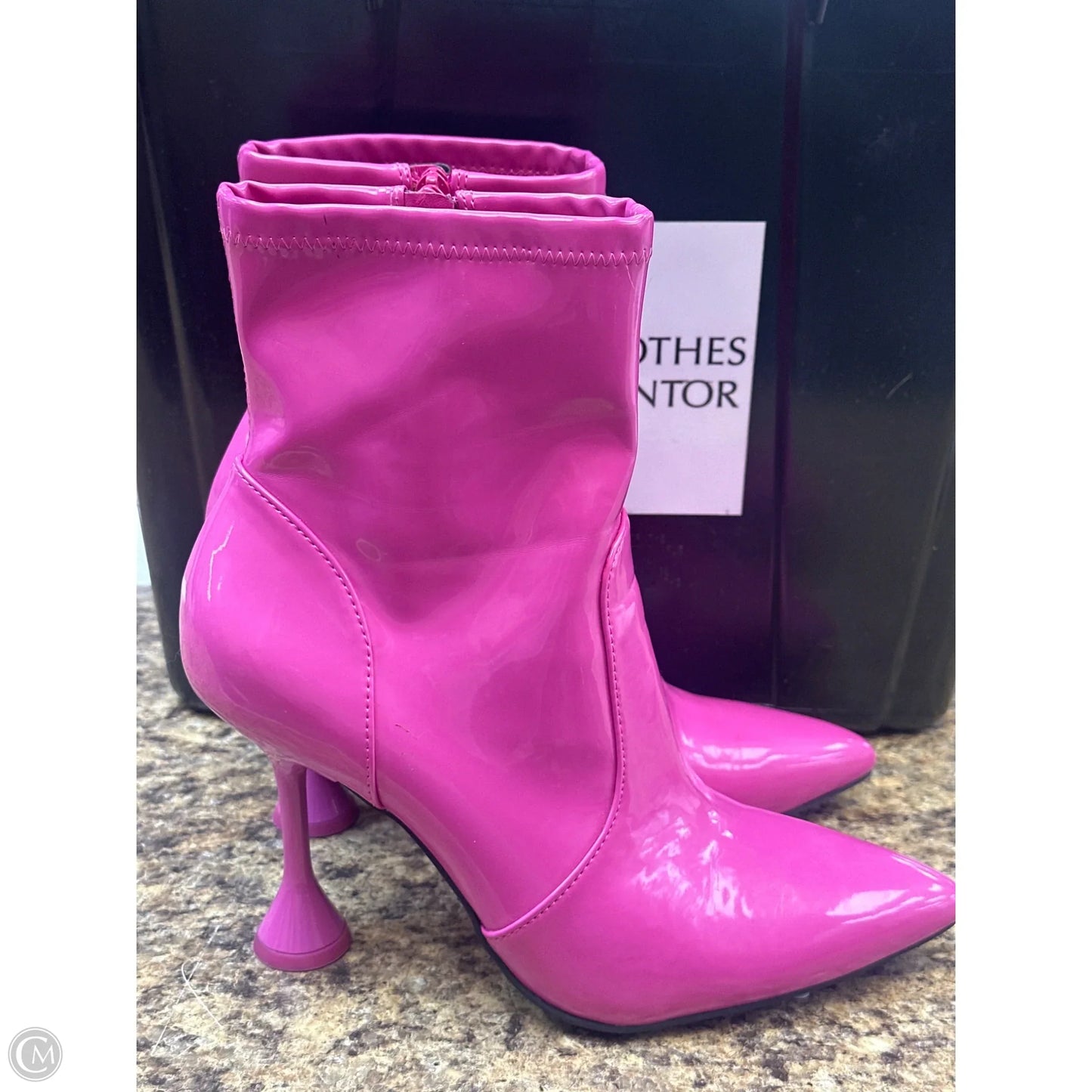 Boots Ankle Heels By Clothes Mentor In Pink, Size: 8.5