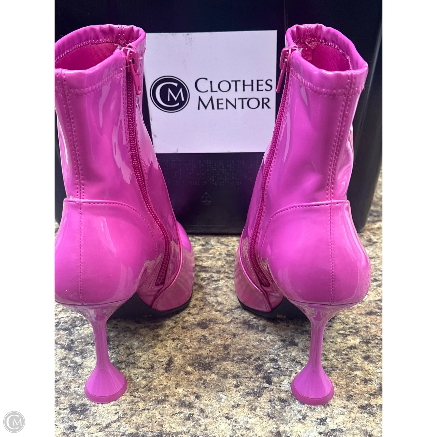 Boots Ankle Heels By Clothes Mentor In Pink, Size: 8.5
