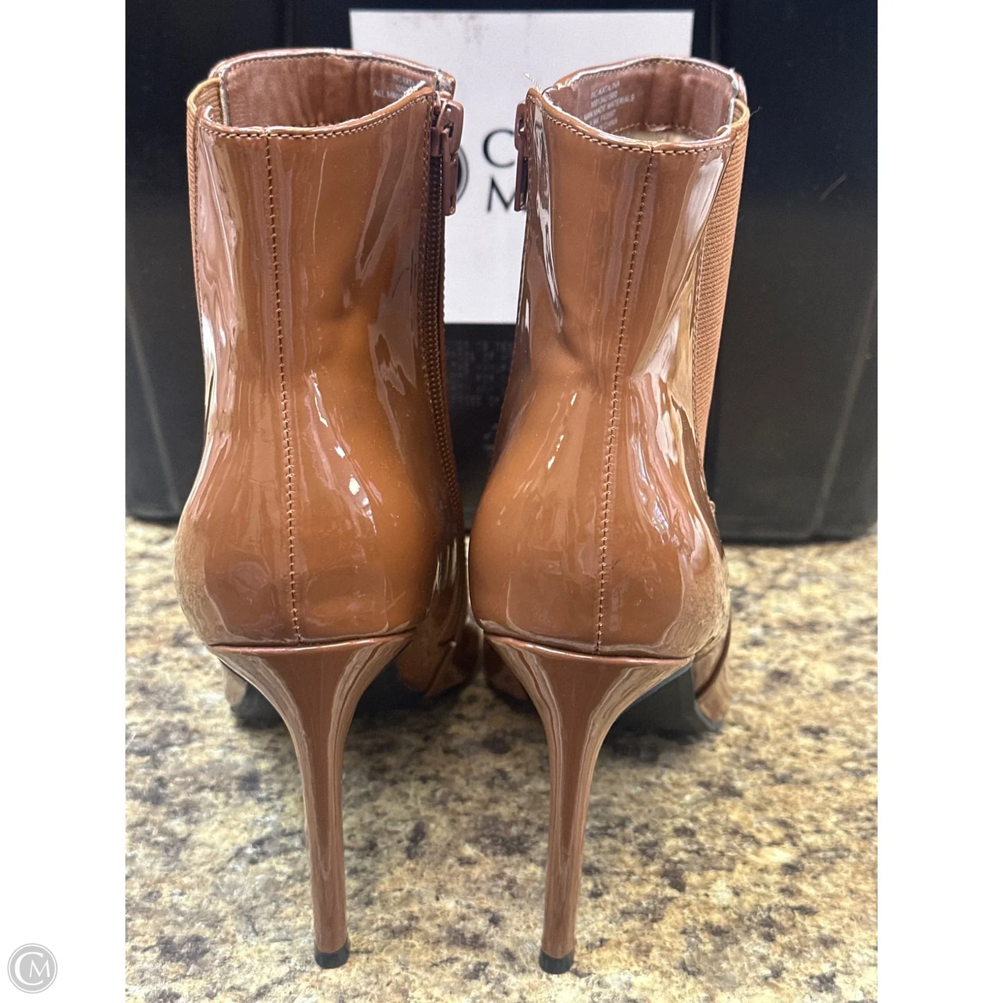 Boots Mid-calf Heels By Clothes Mentor In Brown, Size: 8.5