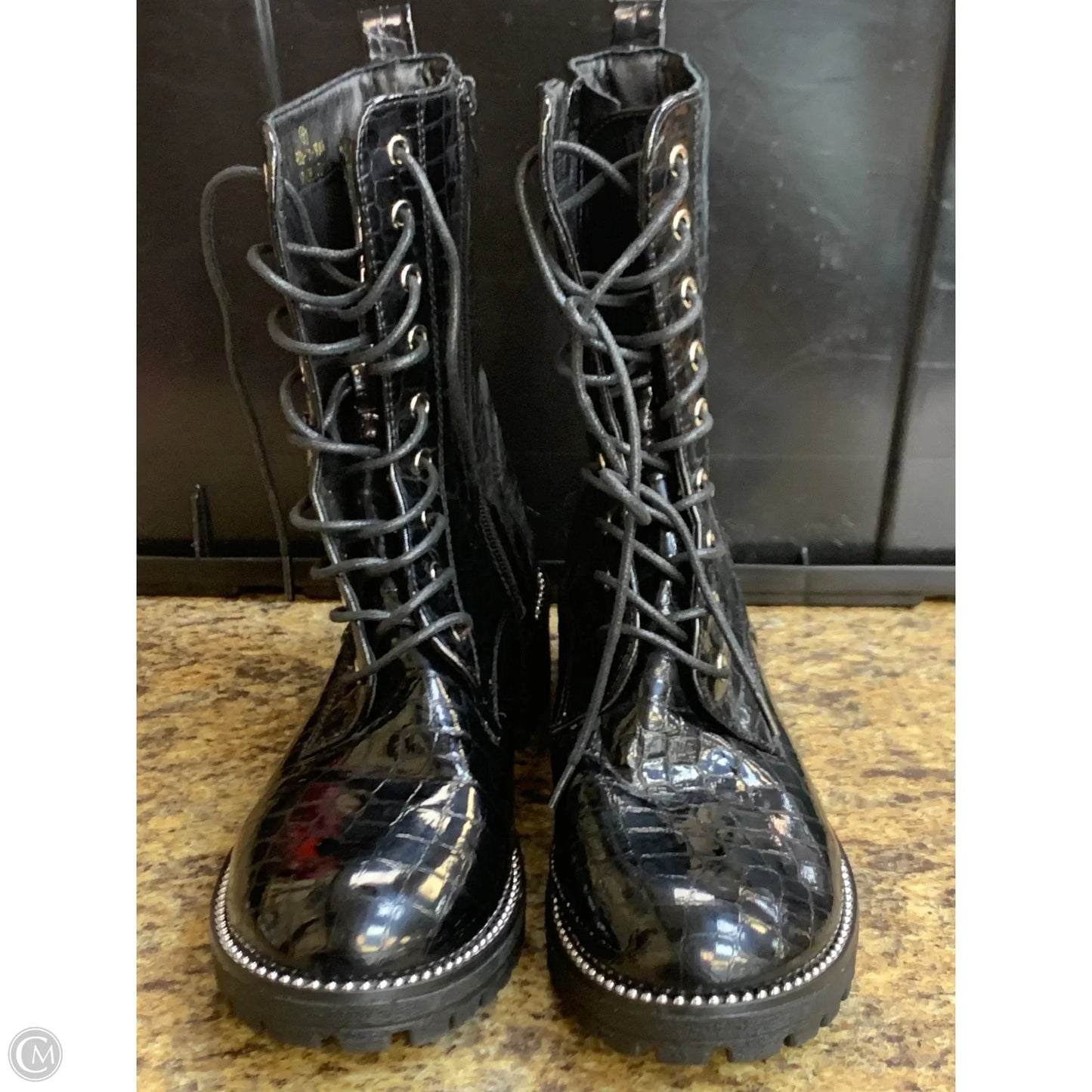Boots Mid-calf Flats By Rouge In Black, Size: 9