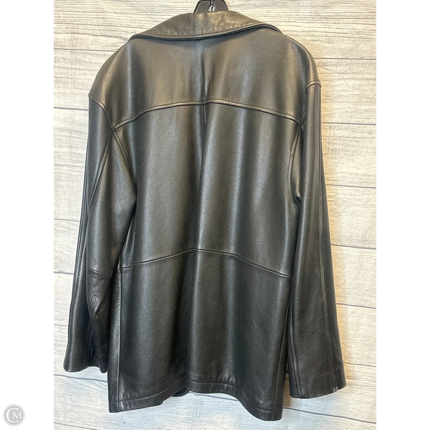Coat Leather By Limited In Black, Size: M