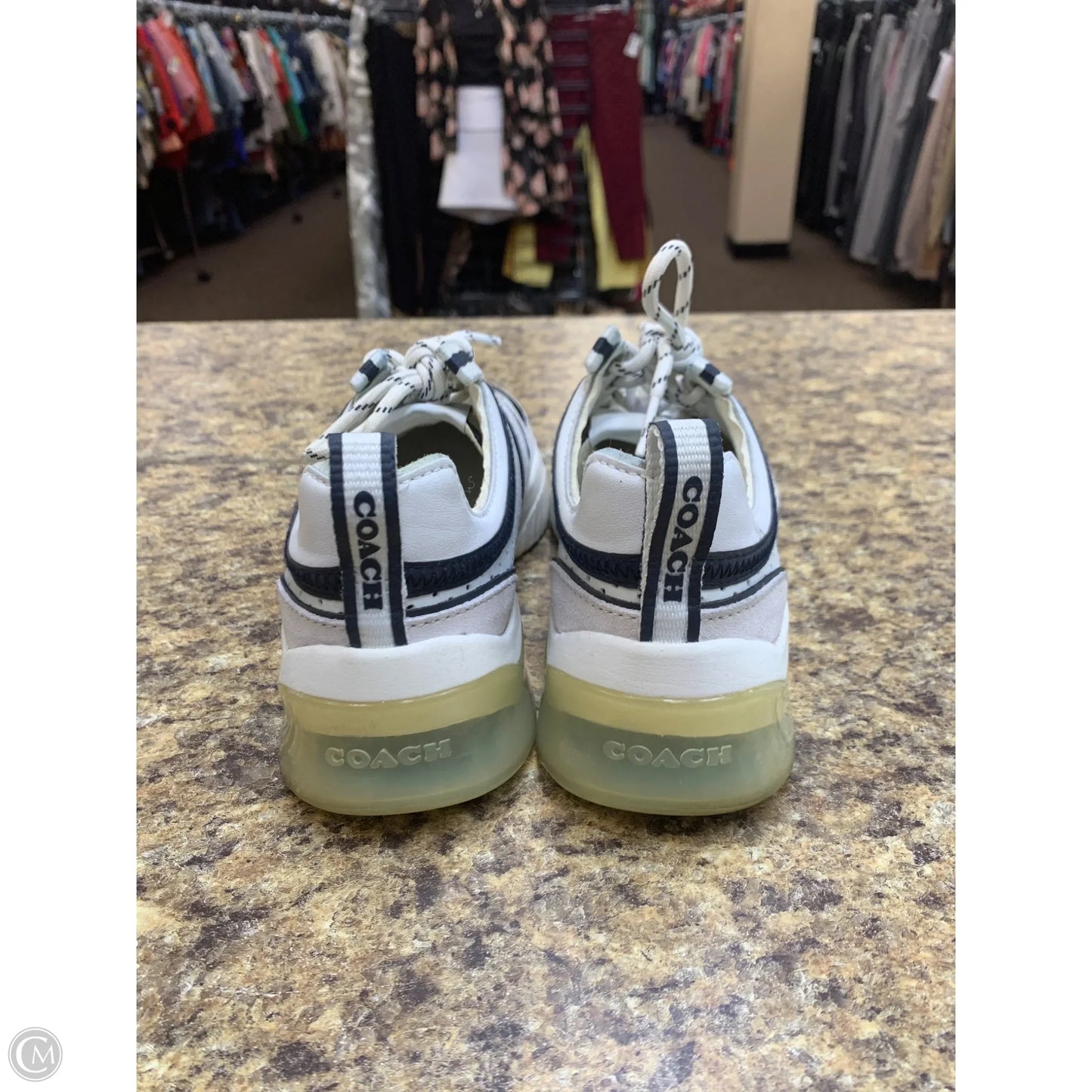 Shoes Designer By Coach In Blue & White, Size: 6.5