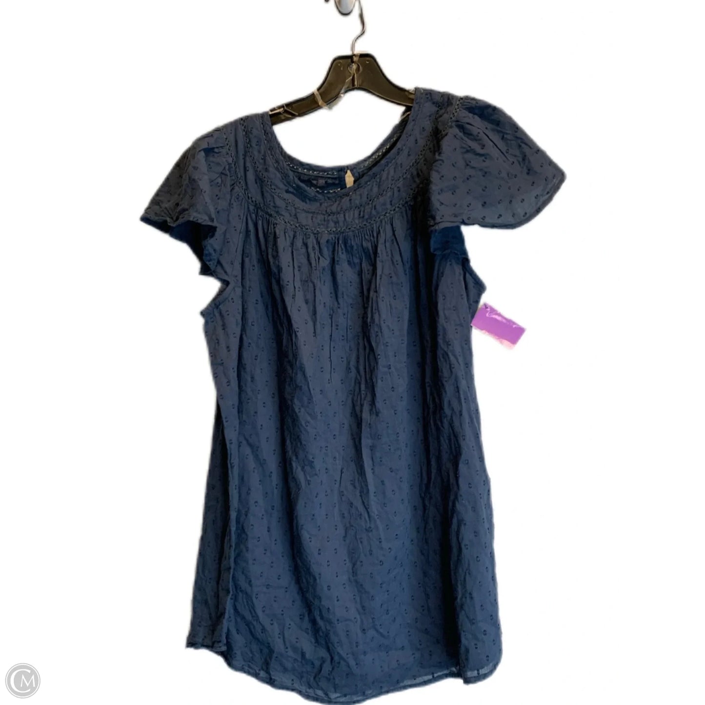 Top Short Sleeve By Rouge In Navy, Size: 1x