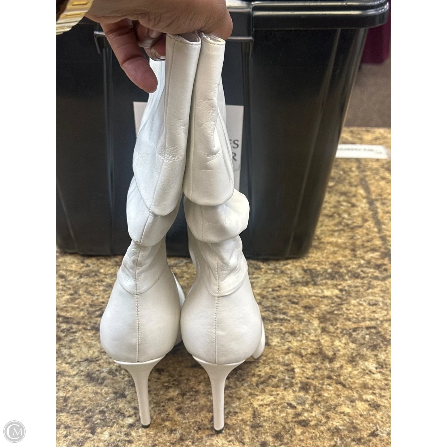 Boots Ankle Heels By Nine West In White, Size: 8