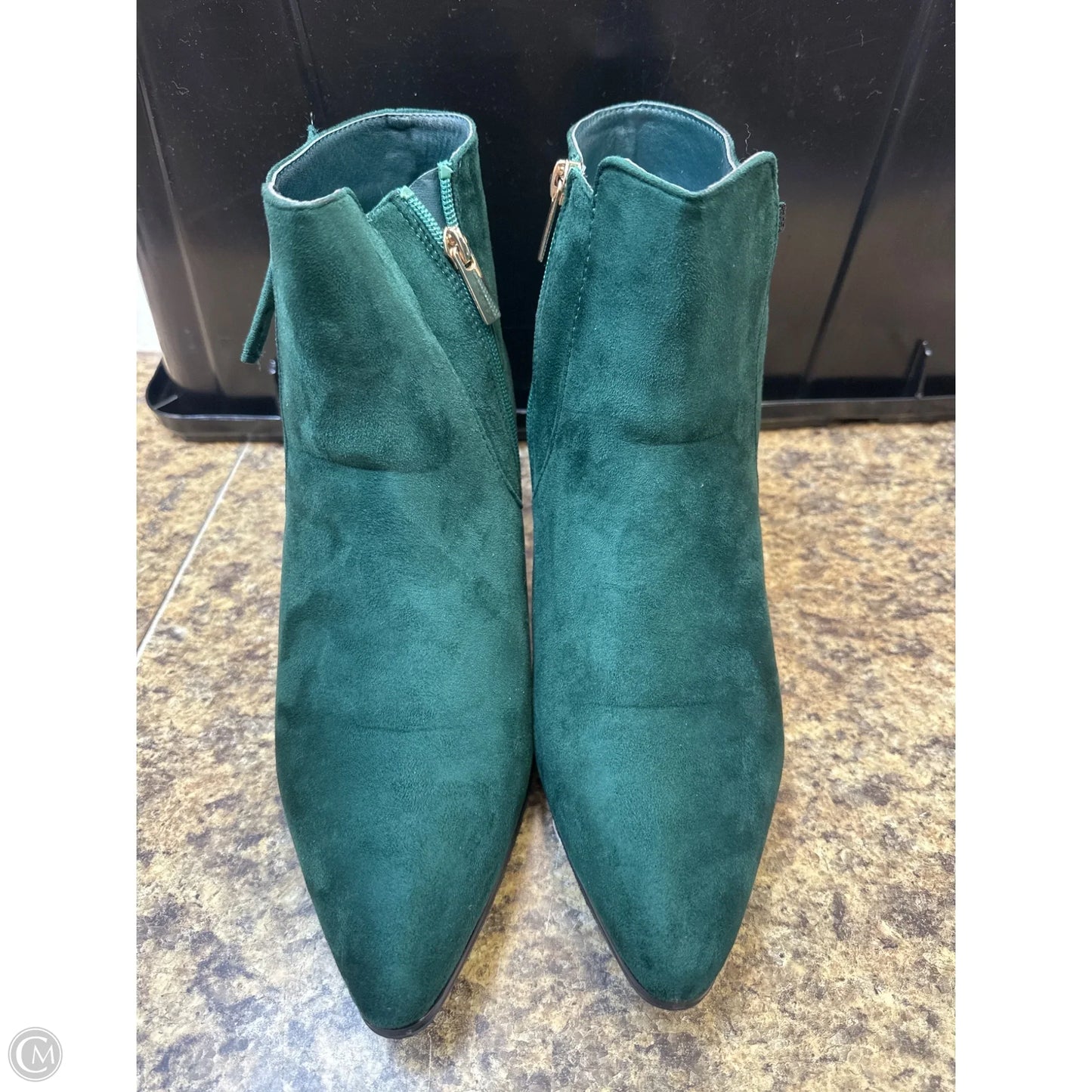Boots Ankle Heels By Ashley Stewart In Gold & Green, Size: 12