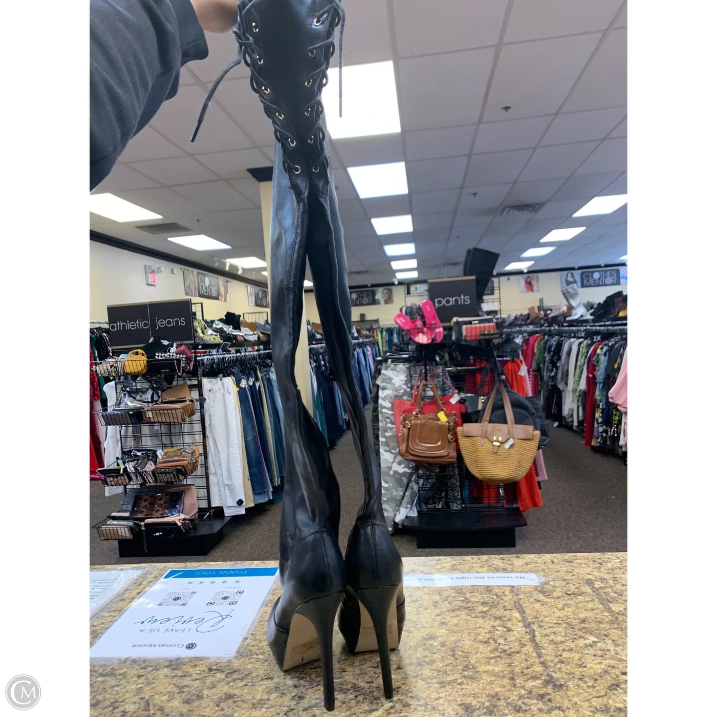 Boots Mid-calf Heels By Shoedazzle In Black, Size: 9
