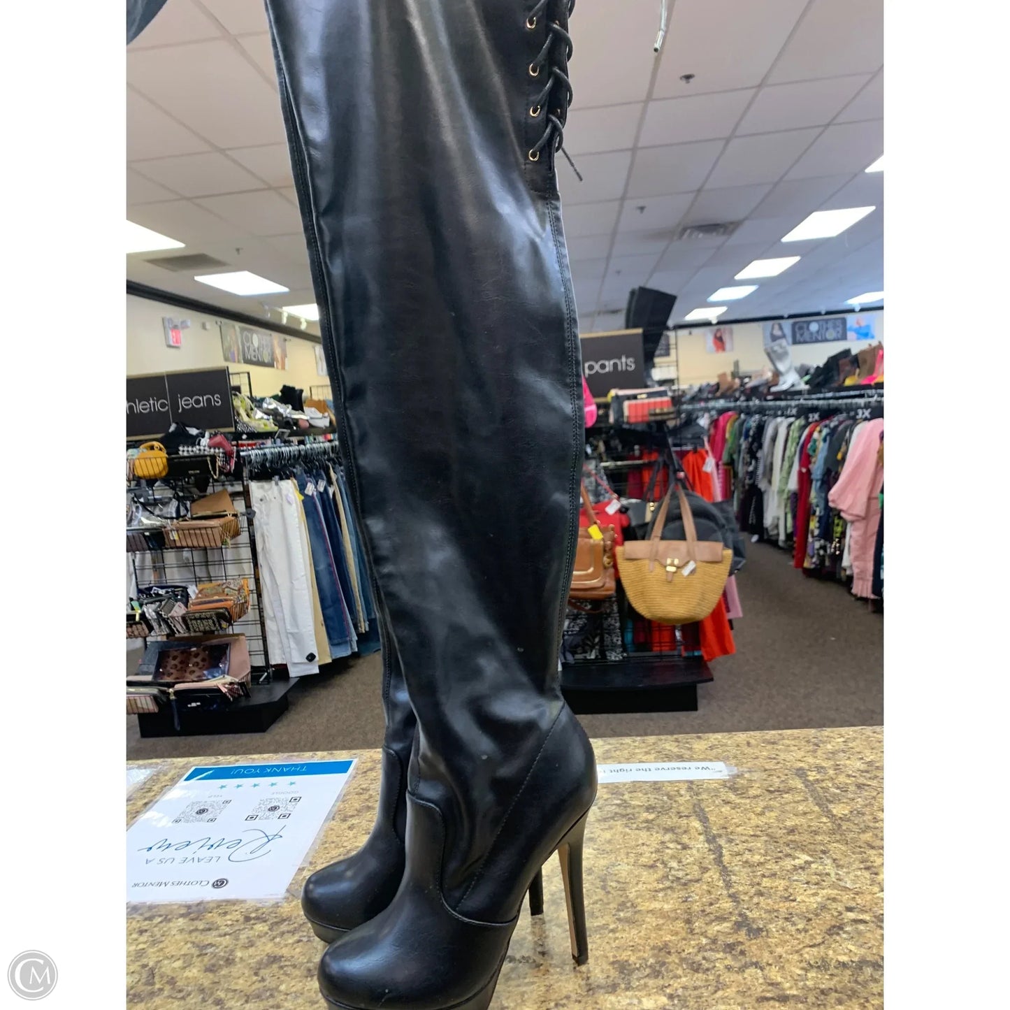 Boots Mid-calf Heels By Shoedazzle In Black, Size: 9