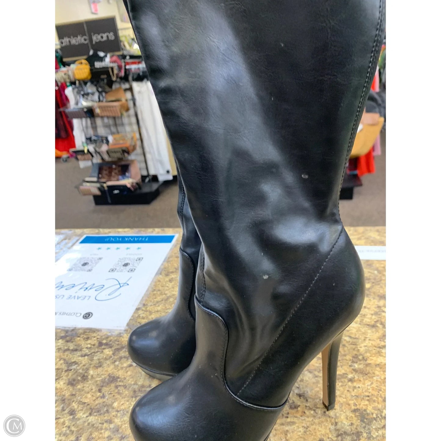 Boots Mid-calf Heels By Shoedazzle In Black, Size: 9