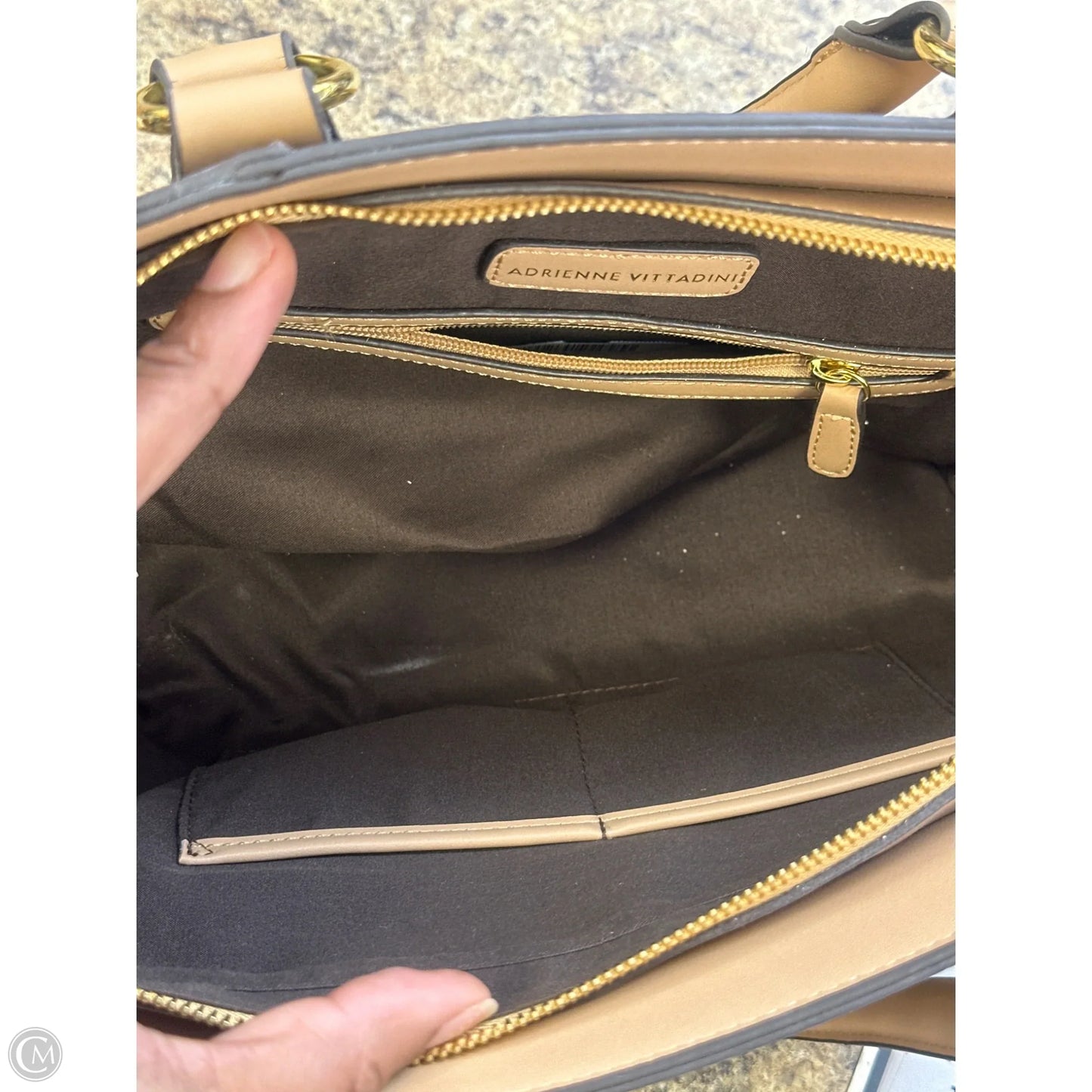 Handbag Leather By Adrienne Vittadini, Size: Large