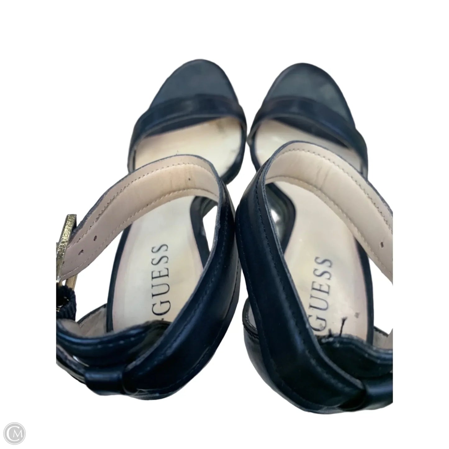 Sandals Heels Wedge By Guess In Black, Size: 8