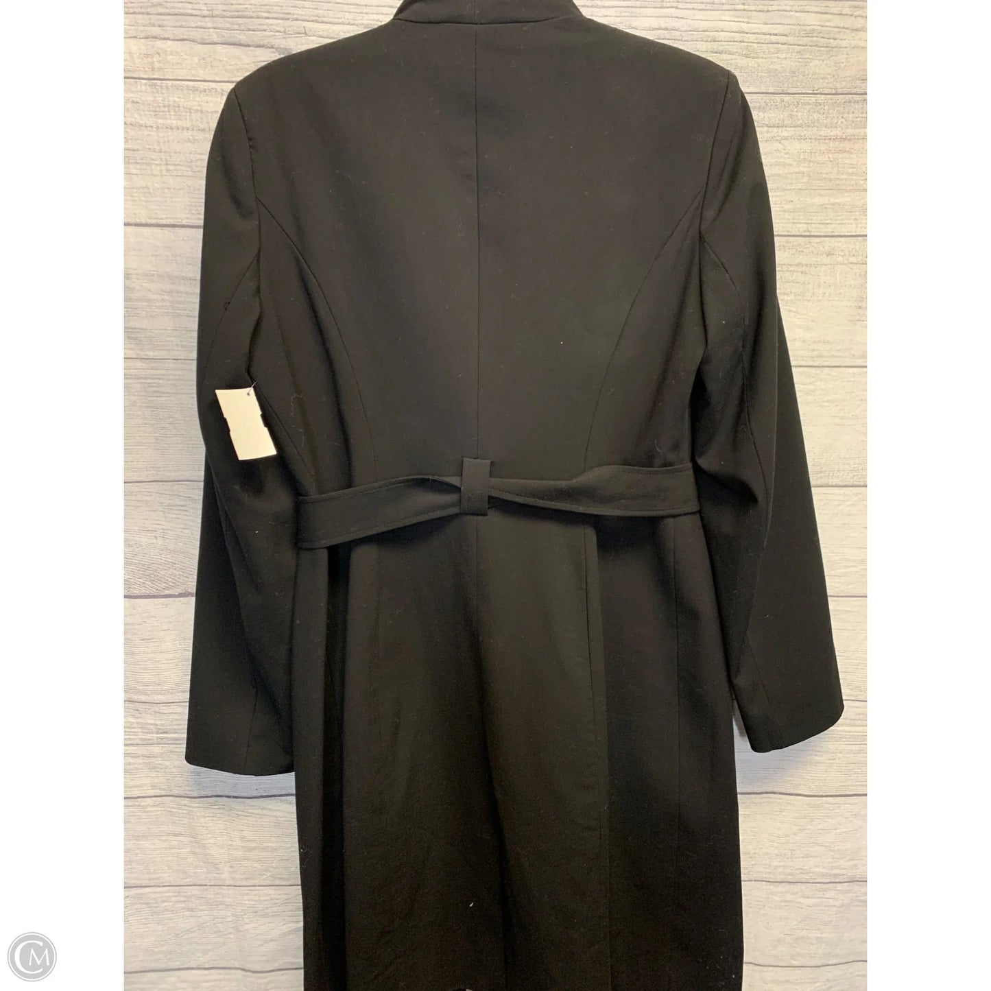 Coat Trench Coat By Calvin Klein In Black, Size: 8