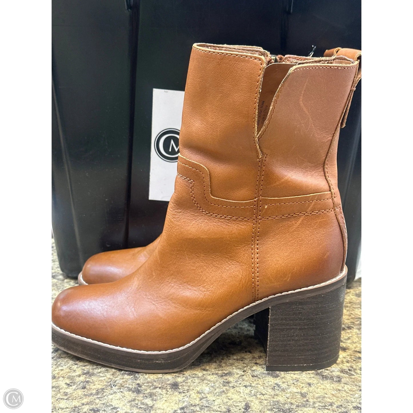 Boots Ankle Heels By Franco Sarto In Brown, Size: 7