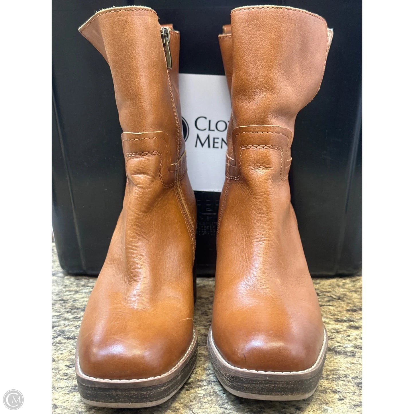 Boots Ankle Heels By Franco Sarto In Brown, Size: 7