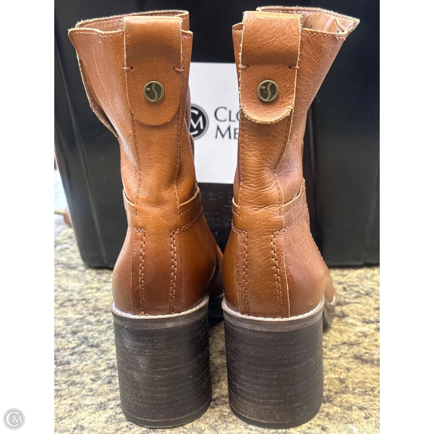 Boots Ankle Heels By Franco Sarto In Brown, Size: 7