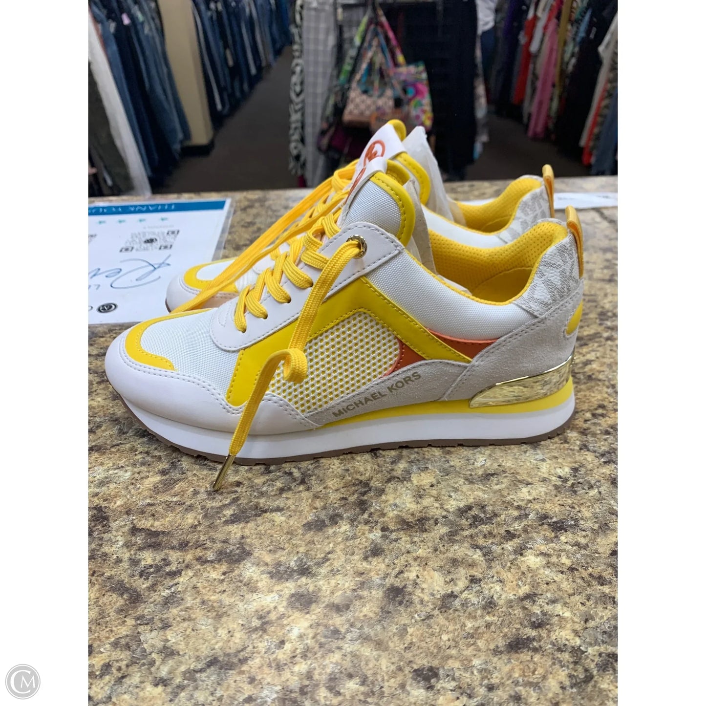 Shoes Athletic By Michael By Michael Kors In Yellow, Size: 7