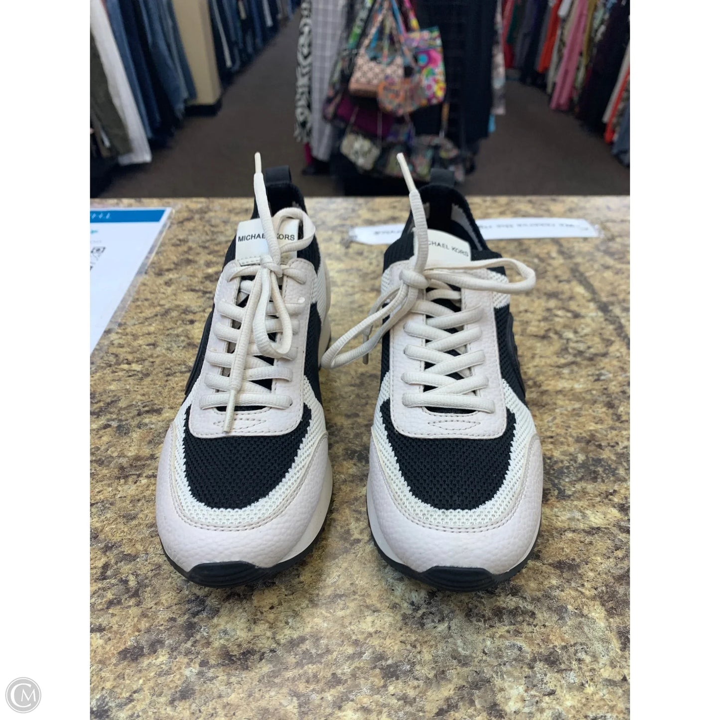 Shoes Athletic By Michael By Michael Kors In Black & Cream, Size: 7