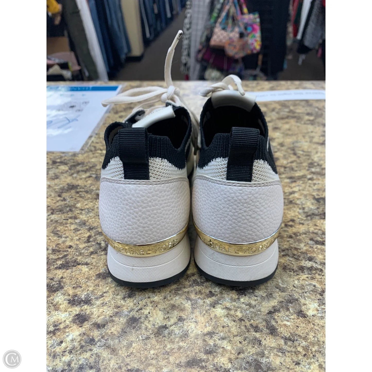 Shoes Athletic By Michael By Michael Kors In Black & Cream, Size: 7
