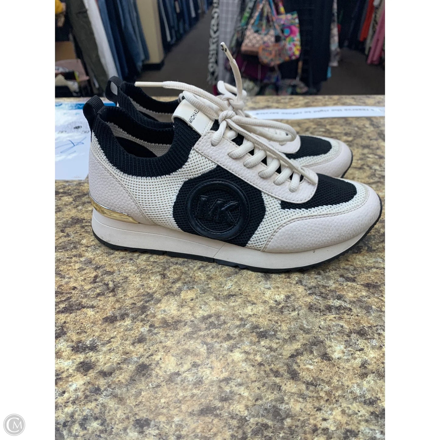 Shoes Athletic By Michael By Michael Kors In Black & Cream, Size: 7