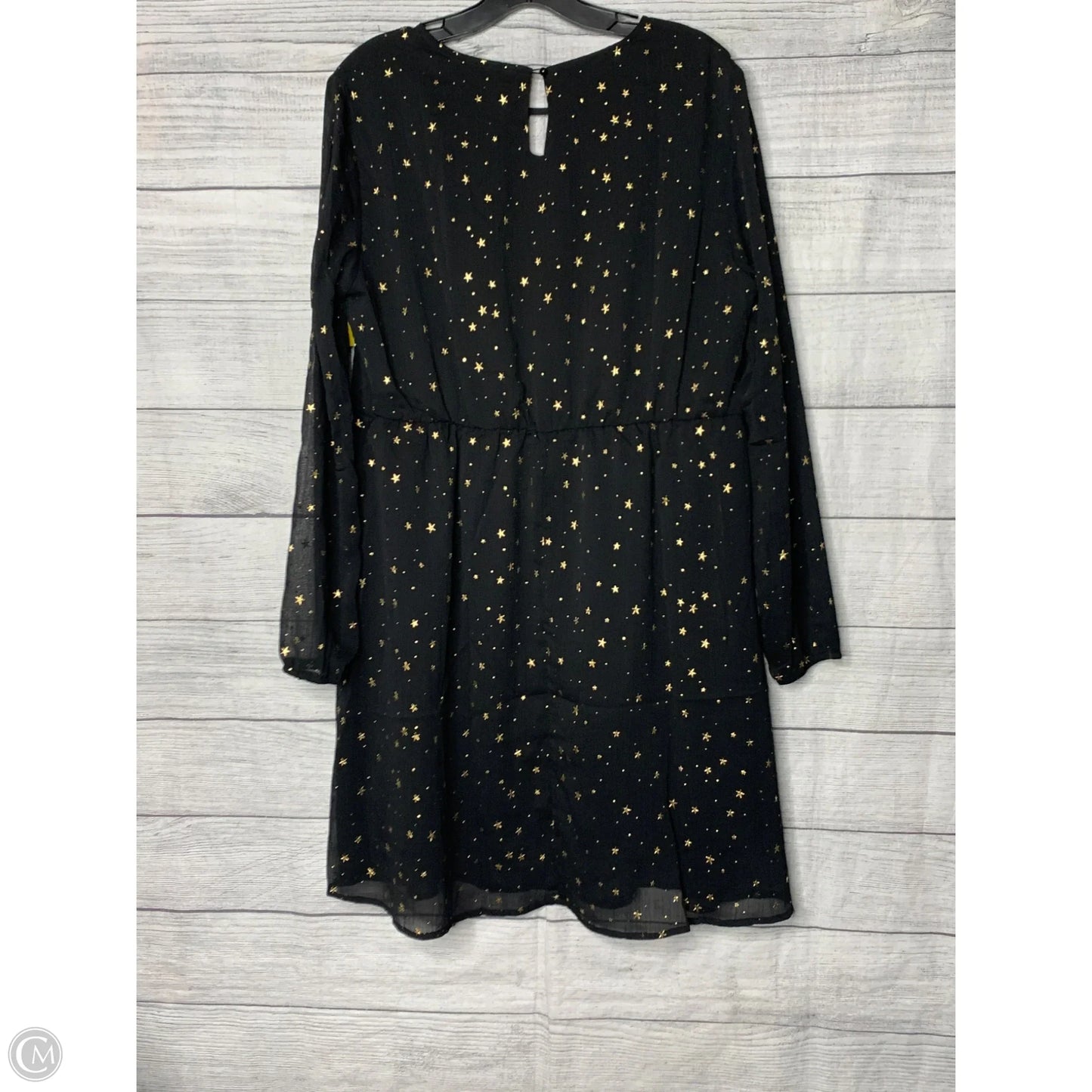 Dress Casual Midi By Allegra K In Black & Gold, Size: L