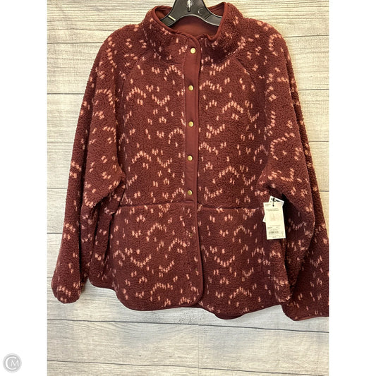 Jacket Faux Fur & Sherpa By Sonoma In Maroon, Size: 1x