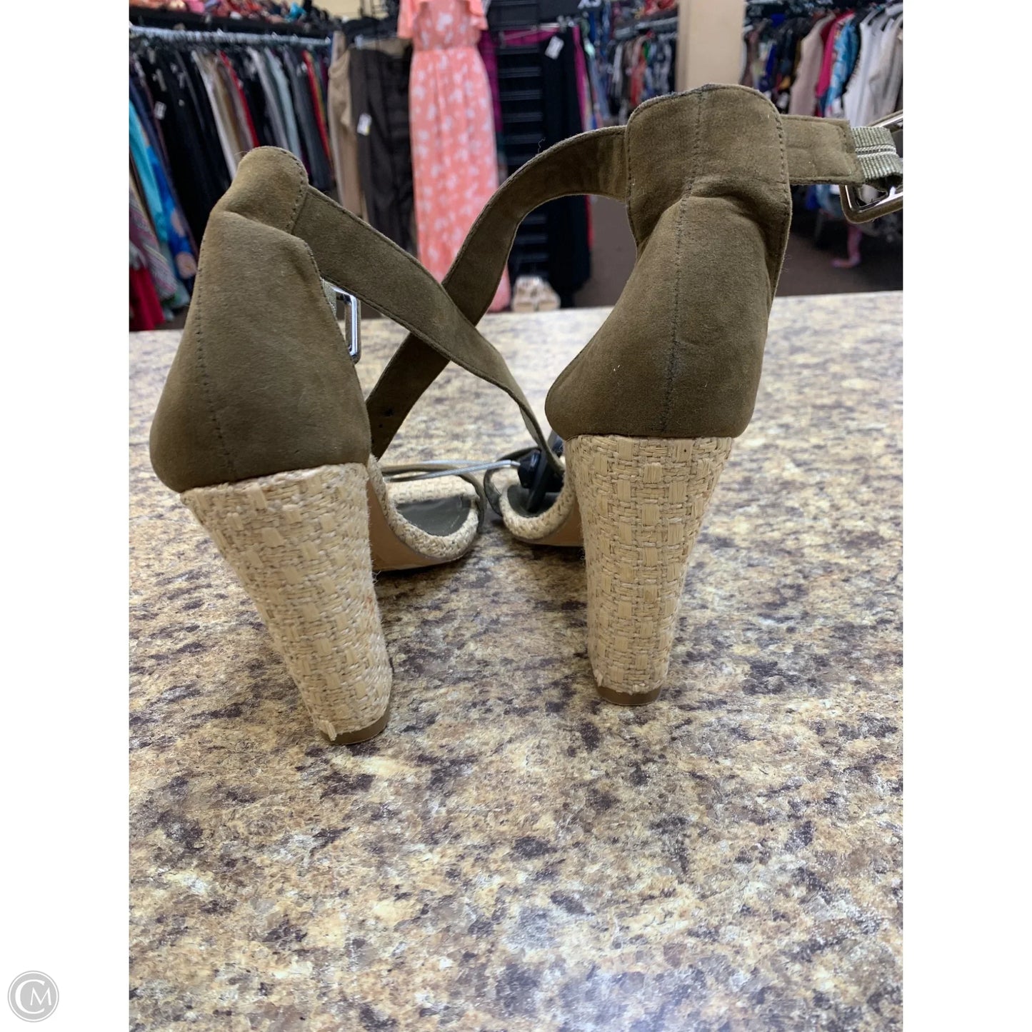 Shoes Heels Block By Cmf In Green, Size: 10