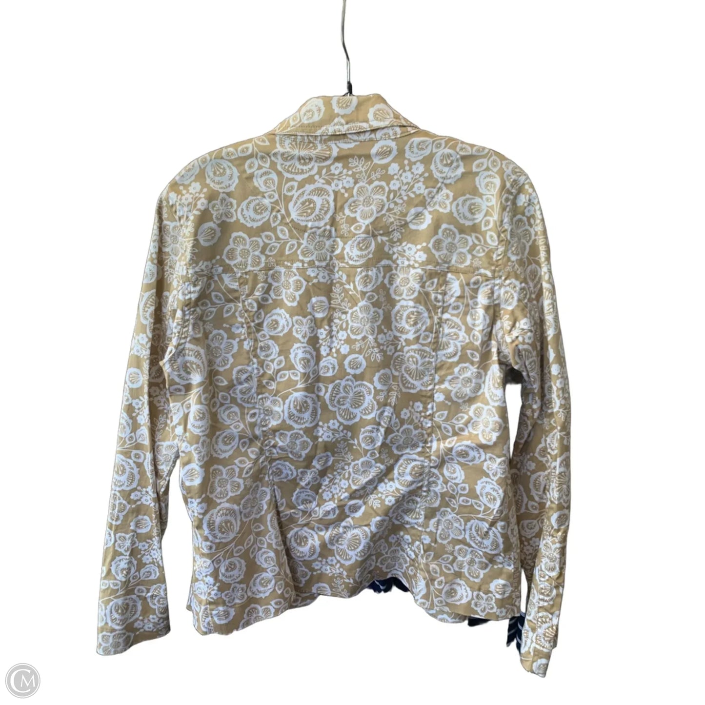 Jacket Denim By Cmf In Tan & White, Size: M