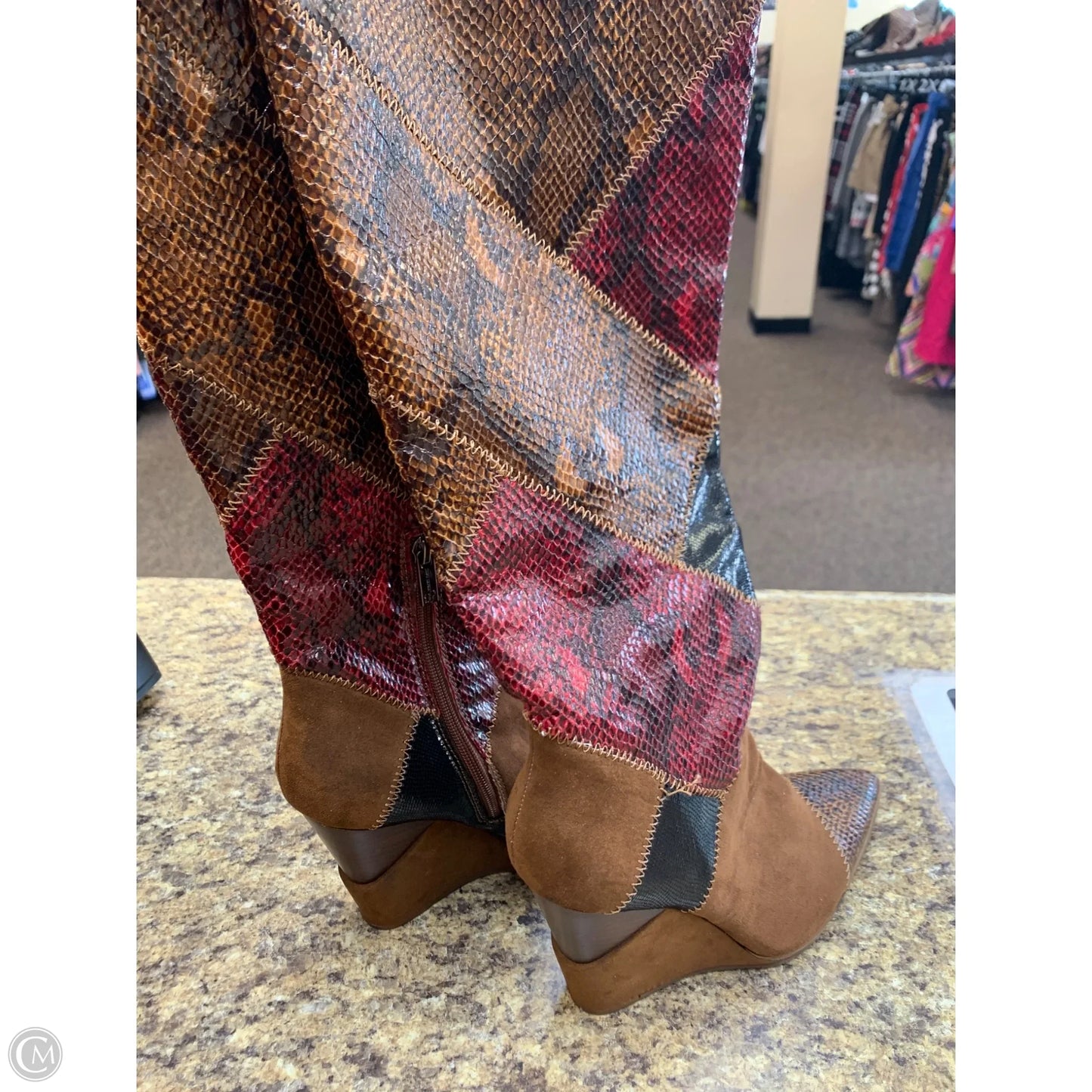 Boots Knee Heels By Jessica Simpson In Animal Print, Size: 8