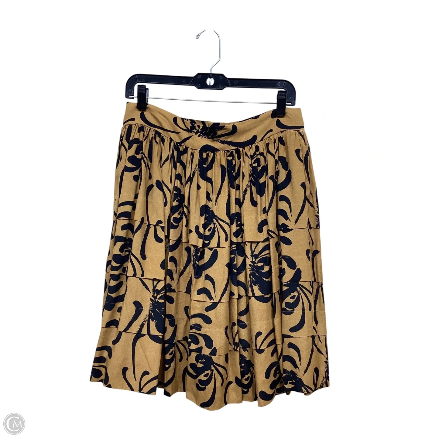 Skirt Midi By Clothes Mentor In Black & Gold, Size: 10