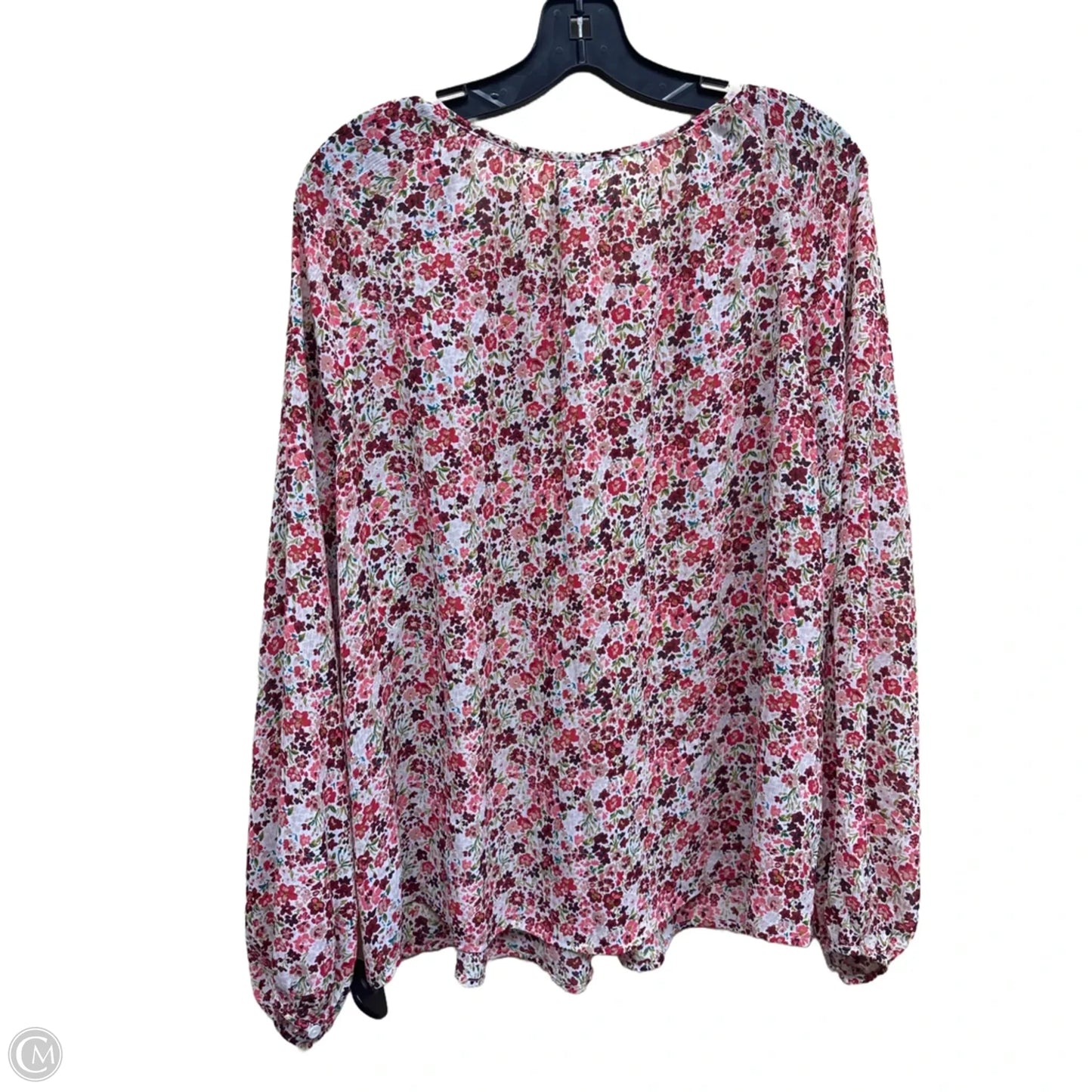 Top Long Sleeve By Vince Camuto In Floral Print, Size: Xl